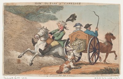 Hvordan man passerer en vogn, 11. juni 1808., 11. juni 1808. af Thomas Rowlandson