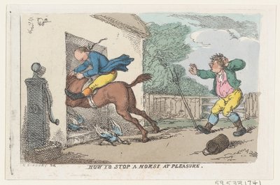 How to Stop a Horse at Pleasure, 1803., 1803. af Thomas Rowlandson
