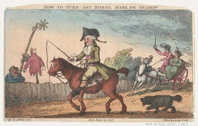 Hvordan man vender enhver hest, hoppe eller vallak, 11. juni 1808., 11. juni 1808. af Thomas Rowlandson