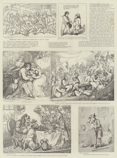 Humoristisk kunst på Royal Naval Exhibition af Thomas Rowlandson