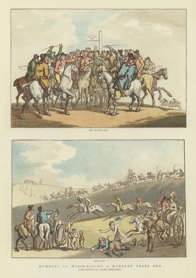 Humor i hestevæddeløb for hundrede år siden af Thomas Rowlandson