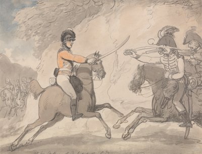 Ungarsk og Highland Broadsword Øvelse af Thomas Rowlandson