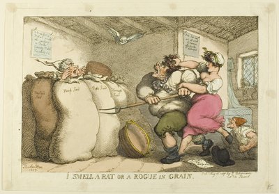 Jeg lugter en rotte eller en slyngel i korn af Thomas Rowlandson