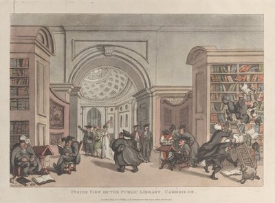 Inside view of the Public Library, Cambridge, 9. november 1809., 9. november 1809. af Thomas Rowlandson