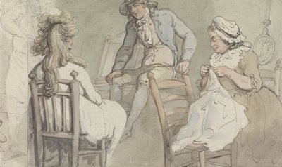 Interiør fra et omklædningsrum med Jack Bannister af Thomas Rowlandson