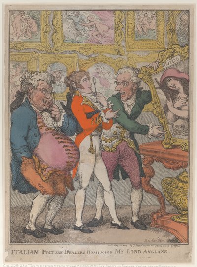 Italienske billedhandlere Humbugging My Lord Anglaise, 30. maj 1812., 30. maj 1812. af Thomas Rowlandson