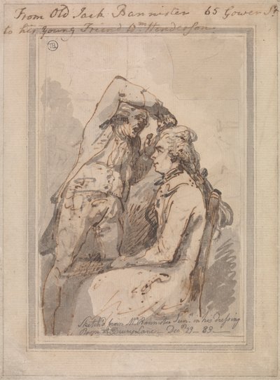 Jack Bannister i sit omklædningsrum af Thomas Rowlandson