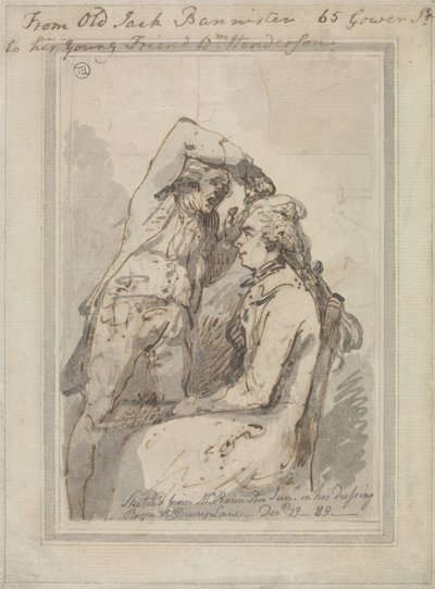John Bannister i sit omklædningsrum på Drury Lane af Thomas Rowlandson