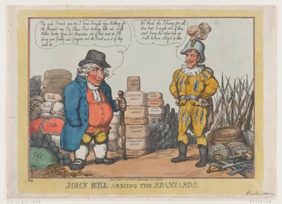 John Bull bevæbner spanierne, 3. oktober 1808., 3. oktober 1808. af Thomas Rowlandson