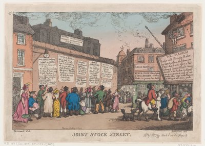 Joint Stock Street, 10. marts 1808., 10. marts 1808. af Thomas Rowlandson
