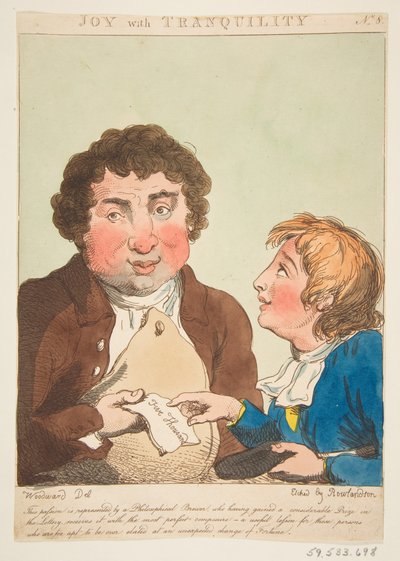 Joy with Tranquility Le Brun Travested, eller Caricatures of the Passions, 21. januar 1800. af Thomas Rowlandson
