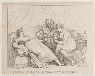 Kvinder, der handler med deres egen bagdel af Thomas Rowlandson