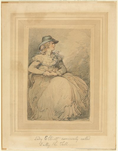 Lady Elliot, almindeligvis kaldet Dolly The Tall, 17751827. af Thomas Rowlandson