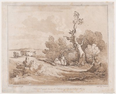 Landskab med figurer, der samler træ under knudrede træer, 21. maj 1789., 21. maj 1789. af Thomas Rowlandson