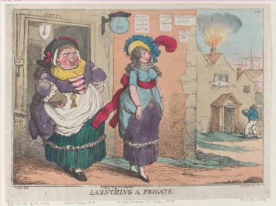 Lancering af en fregat, [1. februar 1809], genoptryk., [1. februar 1809], genoptryk. af Thomas Rowlandson