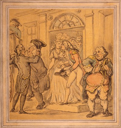 Afgang efter en fest, slutningen af det 18.-begyndelsen af det 19. århundrede af Thomas Rowlandson