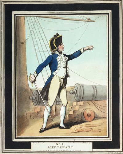 Løjtnant, kadet i Royal Navy i det 18. århundrede af Thomas Rowlandson