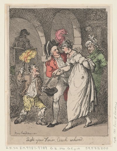 Tænd din Ære, Træner uansat, 1811., 1811. af Thomas Rowlandson