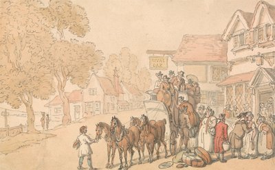 Lastning af en diligence af Thomas Rowlandson