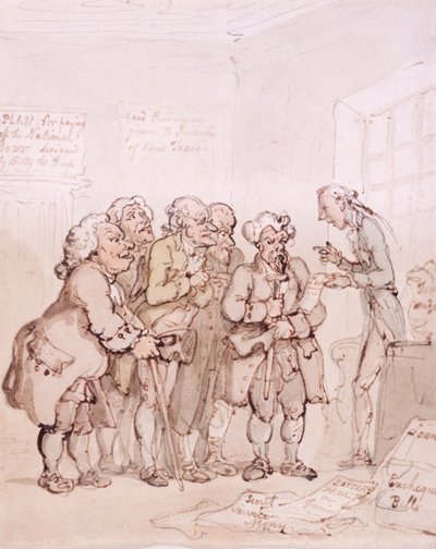 Låneentreprenører, slutningen af det 18.-begyndelsen af det 19. århundrede af Thomas Rowlandson