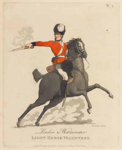 London og Westminster Light Horse frivillig af Thomas Rowlandson