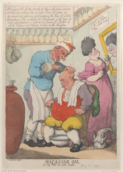 Macassar Oil, An Oily Puff for Soft Heads, 15. marts 1814., 15. marts 1814. af Thomas Rowlandson
