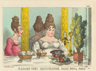 Madame Very Restaurateur, Palais Royal Paris af Thomas Rowlandson
