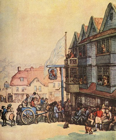 Markedsdag uden for den gamle røde løve i Greenwich, 1938 af Thomas Rowlandson
