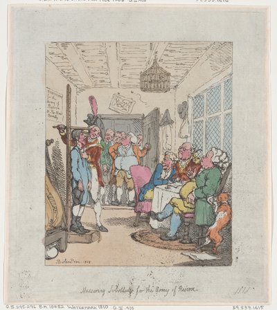 Målesubstitutter for reservehæren, 1805., 1805. af Thomas Rowlandson