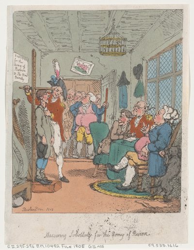 Målesubstitutter for reservehæren, 1815., 1815. af Thomas Rowlandson
