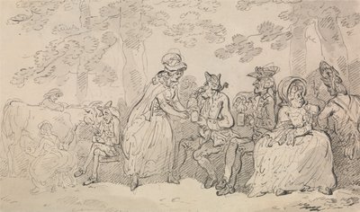 Mælkepiger og herrer i St. James’s Park af Thomas Rowlandson
