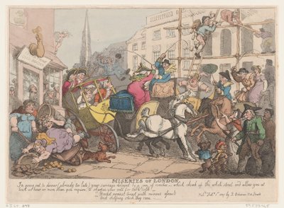 Miseries of London: At gå ud til middag, 1. februar 1807., 1. februar 1807. af Thomas Rowlandson