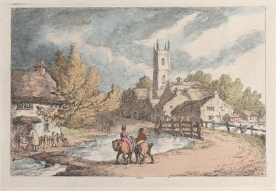 I nærheden af Helston, Cornwall, fra »Views in Cornwall« af Thomas Rowlandson