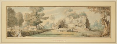 Ny by, gammel kirke (Isle of Wight) af Thomas Rowlandson