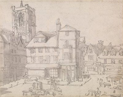 Norwich Market Place af Thomas Rowlandson