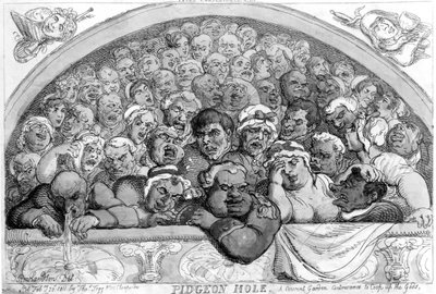Pidgeon Hole - en klosterhave til at indespærre guderne, 1811 af Thomas Rowlandson