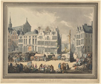 Place de Meir i Antwerpen af Thomas Rowlandson