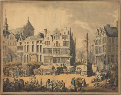 Place de Meir i Antwerpen af Thomas Rowlandson