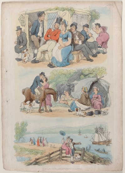 Plade 4: Rekruttering, fra World in Miniature, 1816., 1816. af Thomas Rowlandson