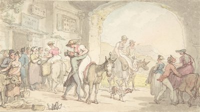 Fornøjelse af en Poste aux Anes, fra Sentimental Travels, ca. 1821. af Thomas Rowlandson