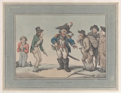 Forberedelse til en duel, 12. januar 1795., 12. januar 1795. af Thomas Rowlandson