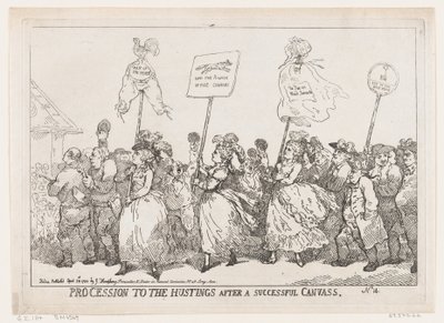 Procession til Hustings After A Successful Canvass, 30. april 1784., 30. april 1784. af Thomas Rowlandson