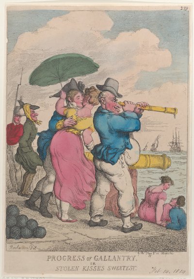 Progress of Gallantry or Stolen Kisses Sweetest, 14. februar 1814., 14. februar 1814. af Thomas Rowlandson