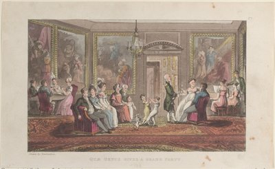 Quae Genus Giver a Grand Party, fra The History of Johnny Quae Genus, The Li..., 1. februar 1822. af Thomas Rowlandson
