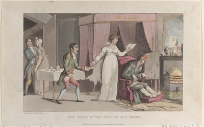 Quae Genus in the Service of a Miser, fra The History of Johnny Quae Genus, T..., 1. oktober 1821. af Thomas Rowlandson