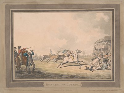 Racing [sæt med seks]:  5. At løbe ud af banen af Thomas Rowlandson