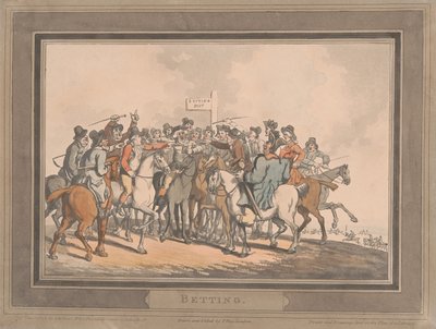 Væddeløb [sæt med seks]:  6. Væddemål af Thomas Rowlandson
