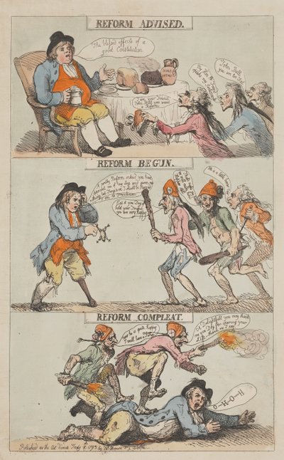 Reform anbefalet – Reform påbegyndt – Reform afsluttet (fuldført) af Thomas Rowlandson