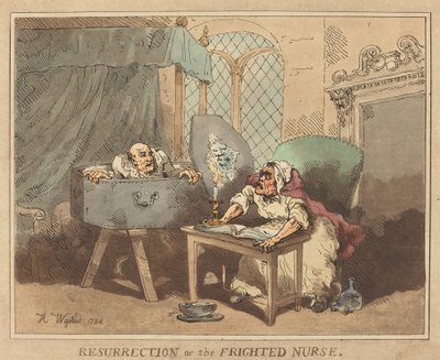 Opstandelse eller den skræmte sygeplejerske af Thomas Rowlandson
