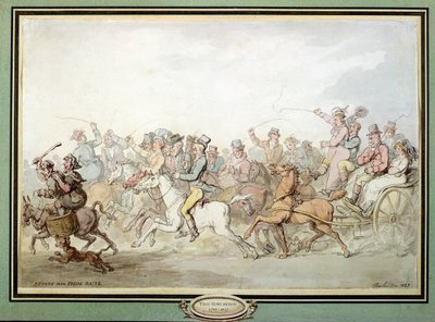 Retur fra Epsom Races, 1823 (pen, wc og blyant på papir) af Thomas Rowlandson